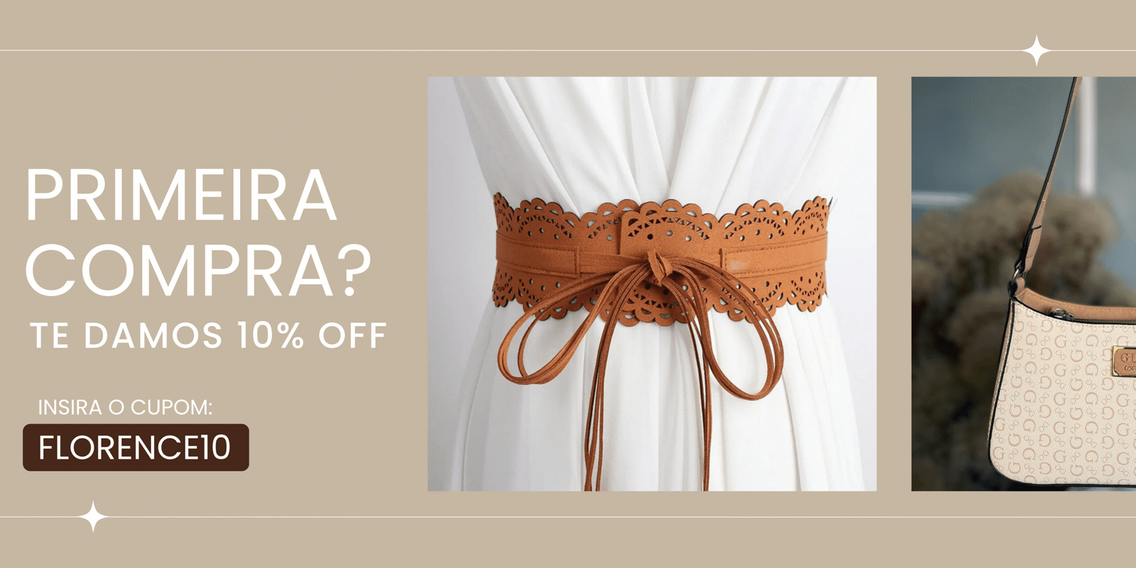 Banner Promoção de Roupas para site Marrom e Cinza
